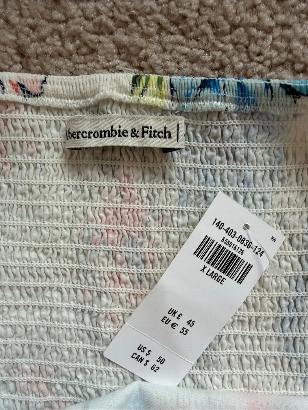 Abercrombie & Fitch Puff Sleeve Crop Top With Elastic